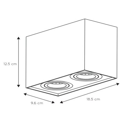 Lucide 22953/02/31 - Spotlámpa TUBE 2xGU10/42W/230V fehér