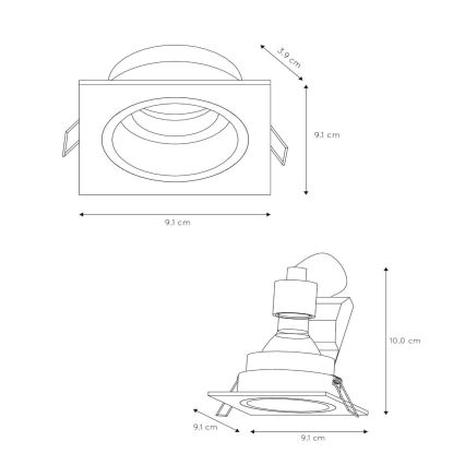 Lucide 22959/01/30 - Beépíthető mennyezeti lámpa EMBED 1xGU10/50W/230V