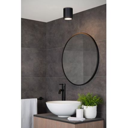 Lucide 22962/01/30 - Fürdőszobai mennyezeti lámpatest AVEN 1xGU10/50W/230V átm. 9 cm IP65 fekete