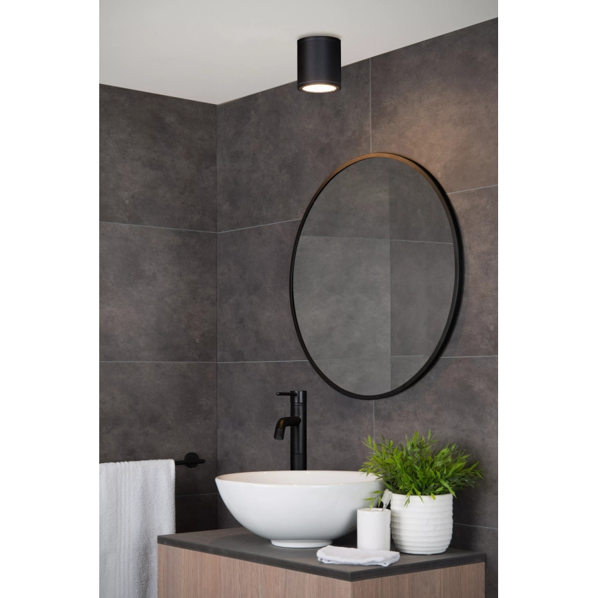 Lucide 22962/01/30 - Fürdőszobai mennyezeti lámpatest AVEN 1xGU10/50W/230V átm. 9 cm IP65 fekete
