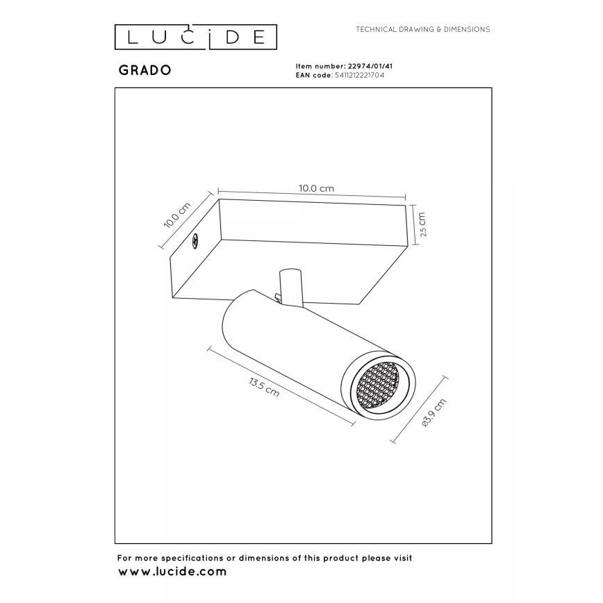 Lucide 22974/01/41 - GRADO irányítható spotlámpa 1xGU10/40W/230V bézs