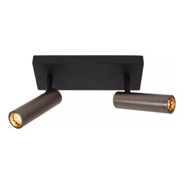 Lucide 22974/02/15 - GRADO spotlámpa 2xGU10/8W/230V fekete/barna