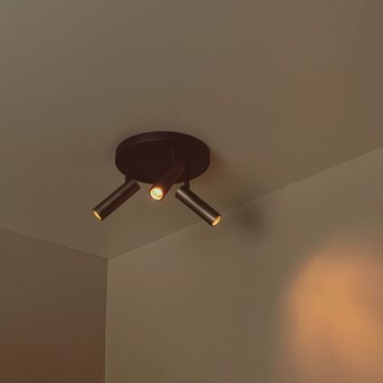 Lucide 22974/13/15 - GRADO spotlámpa 3xGU10/12W/230V barna/fekete