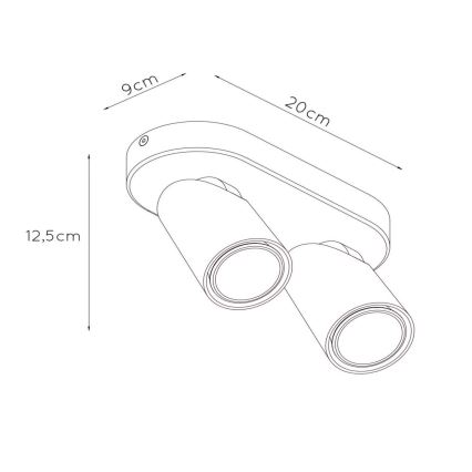 Lucide 23954/11/31 - LED Dimmerelhető spotlámpa XYRUS 2xGU10/5W/230V