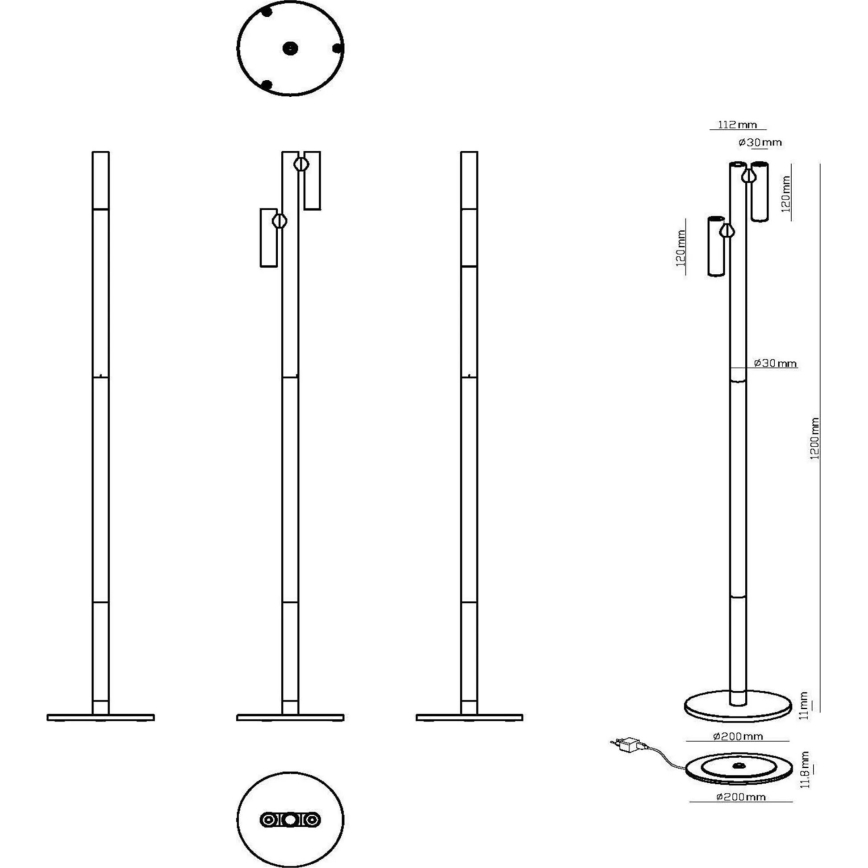 Lucide 27703/04/30 - LED Dimmelhető érintős kültéri lámpa ANTRIM 2xLED/2,2W/4V 400 mAh IP54 fekete