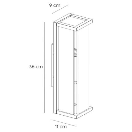 Lucide 27885/02/30 - Kültéri fali lámpa CLAIRE 2xE27/15W/230V IP54