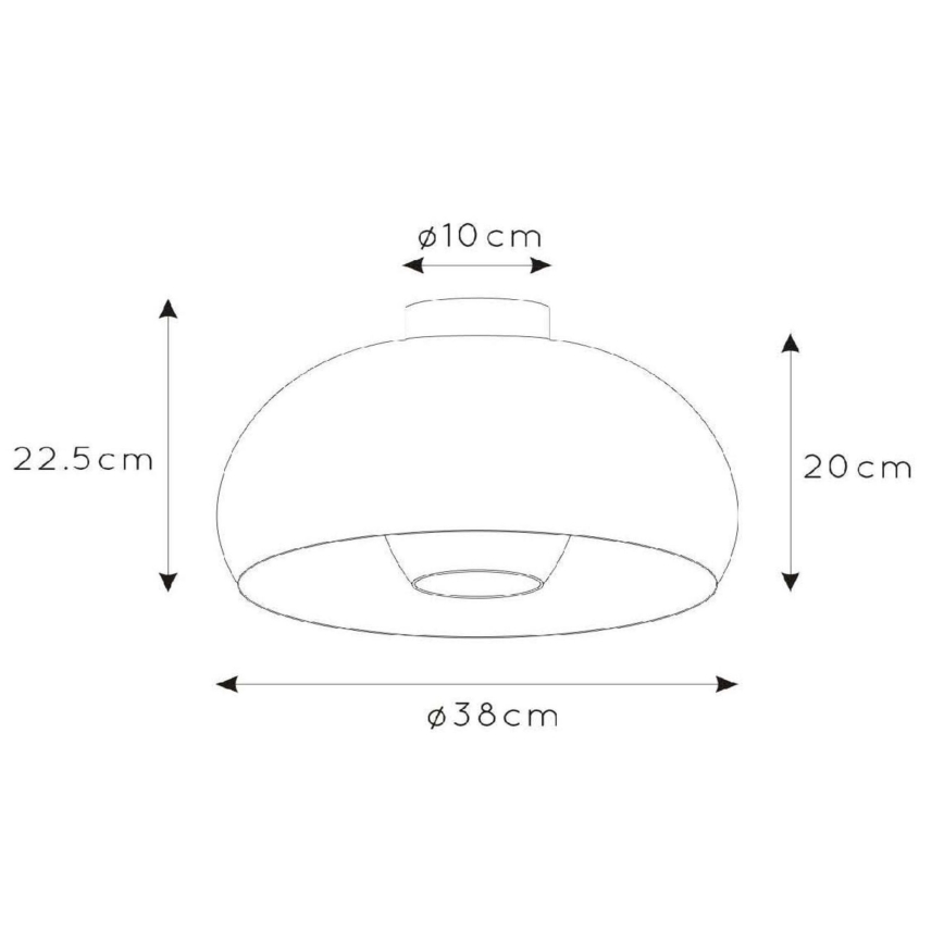 Lucide 30186/38/30 - Mennyezeti lámpa SHARAN 1xE27/60W/230V átm. 38 cm fekete