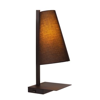 Lucide 30295/01/30 - Dimmelhető asztali lámpa GREGORY 1xE27/60W/230V USB fekete