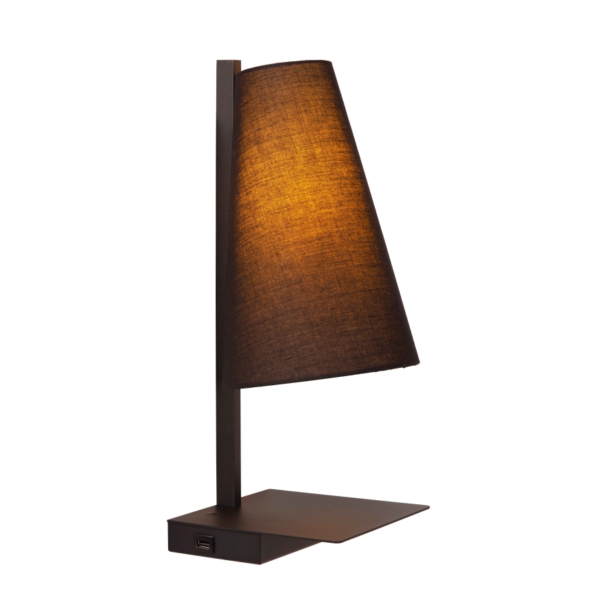 Lucide 30295/01/30 - Dimmelhető asztali lámpa GREGORY 1xE27/60W/230V USB fekete