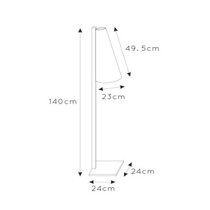 Lucide 30795/81/30 - Állólámpa GREGORY 1xE27/60W/230V fekete