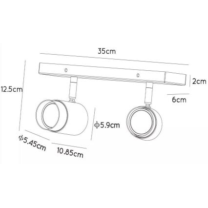 Lucide 35913/02/33 - Spotlámpa FLORIS 2xGU10/40W/230V zöld