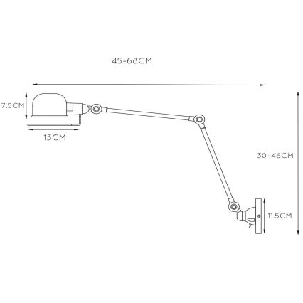 Lucide 45252/11/97 - Fali lámpa HONORE 1xE14/40W/230V