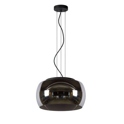 Lucide 45401/40/65 - Csillár zsinóron OLIVIA 3xE27/40W/230V átm. 40 cm fekete