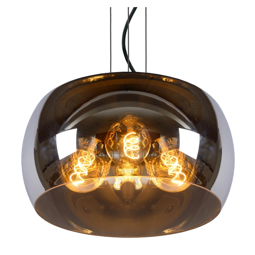 Lucide 45401/40/65 - Csillár zsinóron OLIVIA 3xE27/40W/230V átm. 40 cm fekete