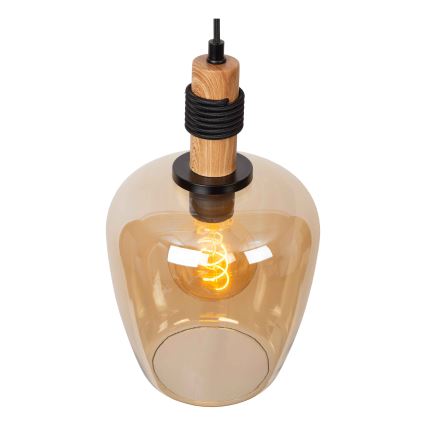 Lucide 45408/22/62 - Csillár zsinóron ILONA 1xE27/40W/230V átm. 22 cm fekete/bézs