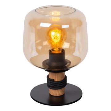 Lucide 45508/01/62 - Asztali lámpa ILONA 1xE27/40W/230V fekete/bézs