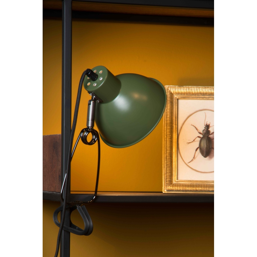 Lucide 45987/01/33 - Csipeszes lámpa MOYS 1xE27/40W/230V zöld
