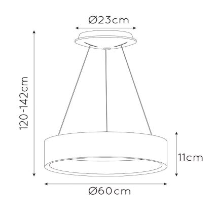 Lucide 46400/42/31 - LED Dimmelhető csillár zsinóron TALOWE LED/39W/230V