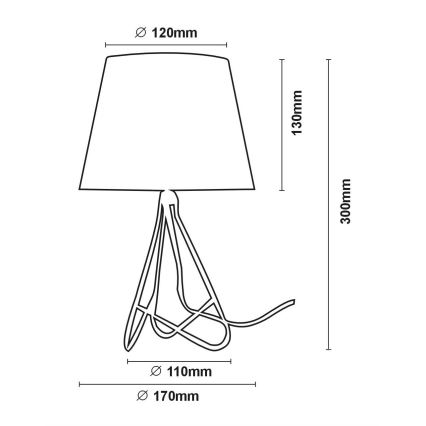 Lucide 47500/81/11 - Asztali lámpa GITTA 1xE14/40W/230V fekete
