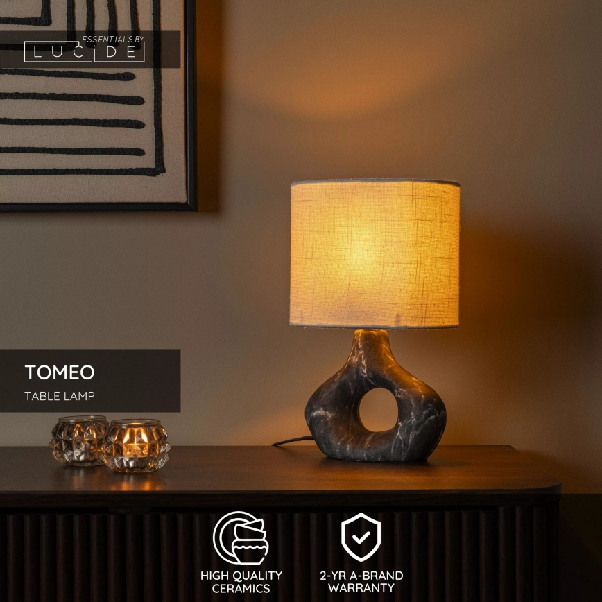 Lucide 47509/81/30 - Asztali lámpa TOMEO 1xE14/40W/230V fekete