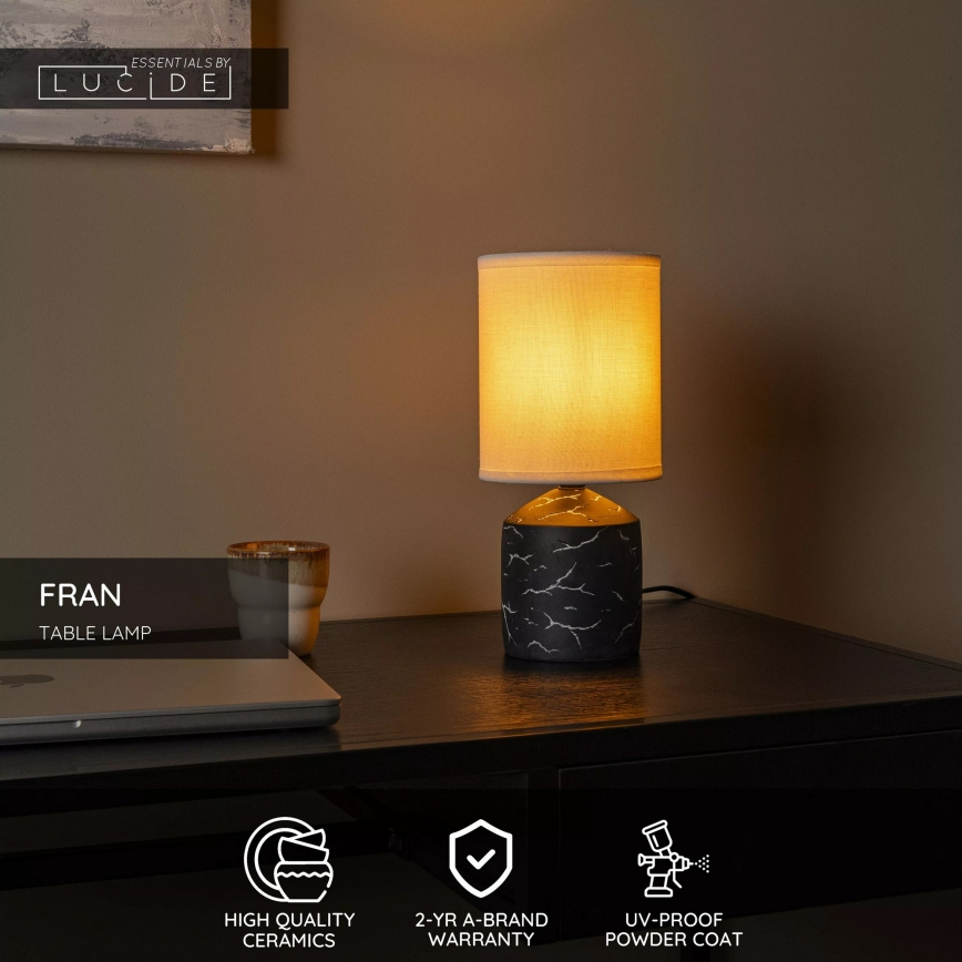 Lucide 47550/81/30 - Asztali lámpa FRAN 1xE14/40W/230V fekete