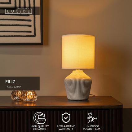 Lucide 47551/81/38 - Asztali lámpa FILIZ 1xE14/40W/230V krémszínű