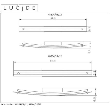 Lucide 48204/12/12 - LED Fali lámpa BOAZ LED/12W/230V IP21