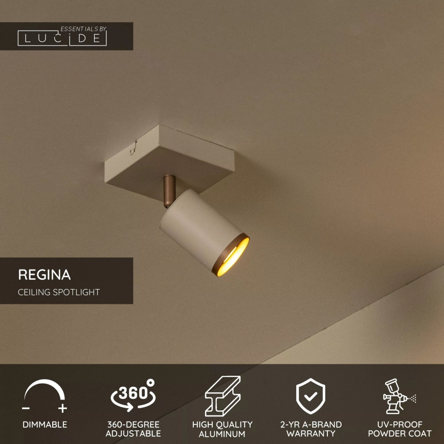 Lucide 53914/01/41 - REGINA irányítható spotlámpa 1xGU10/50W/230V, bézs