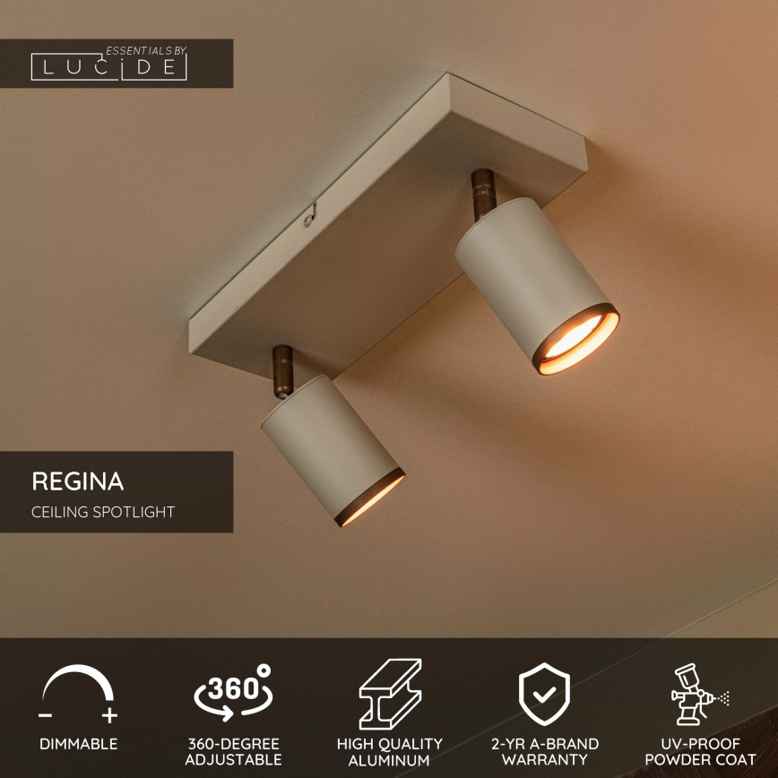 Lucide 53914/02/41 - REGINA spotlámpa 2xGU10/50W/230V bézs