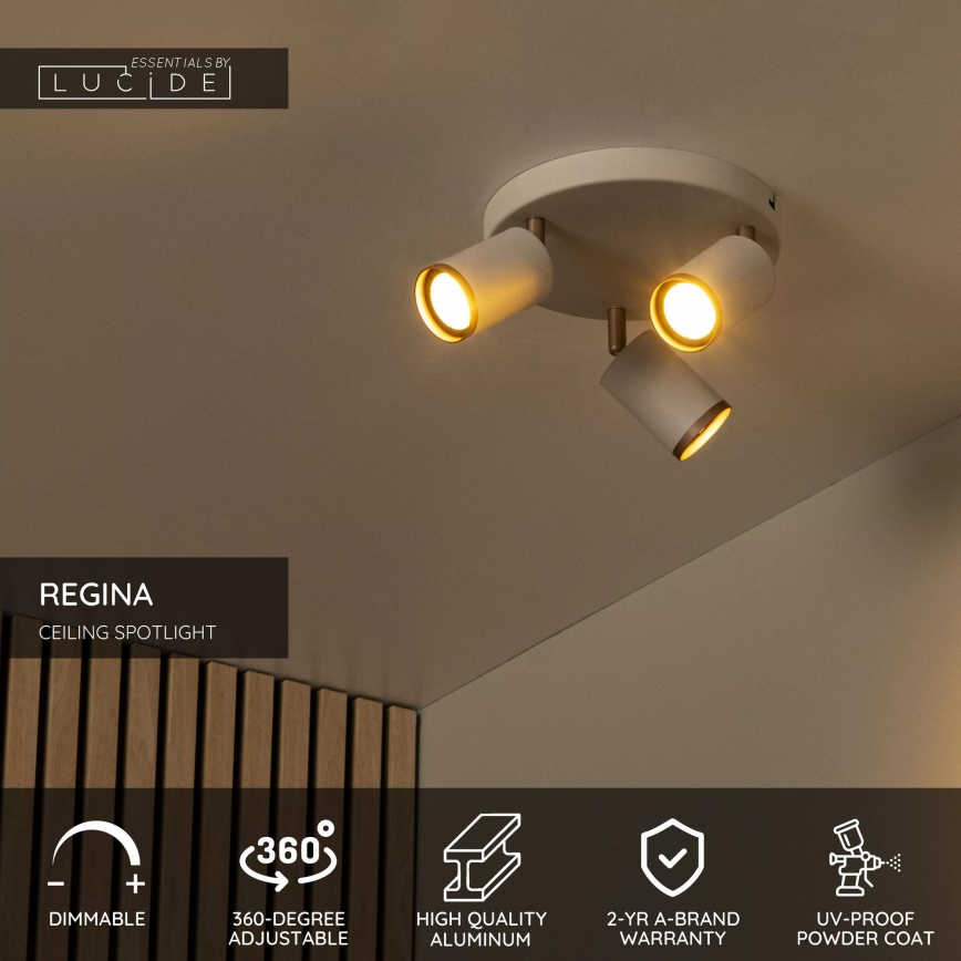 Lucide 53914/13/41 - REGINA spotlámpa 3x GU10/50W/230V, bézs