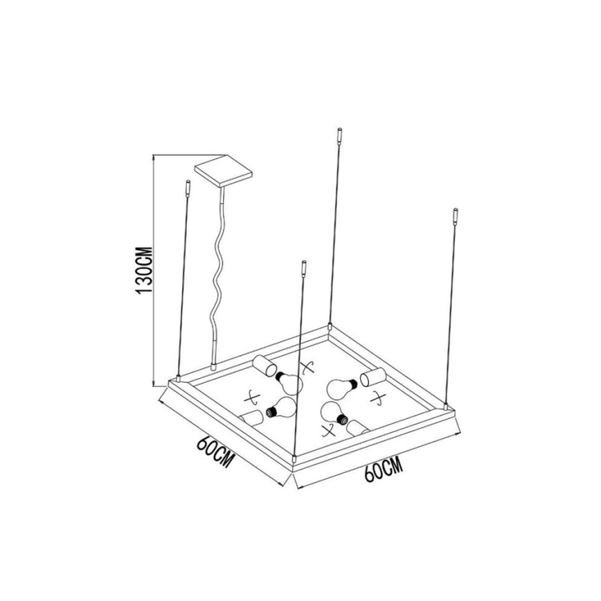 Lucide 73403/04/18 - Csillár zsinóron THOR 4xE27/60W/230V
