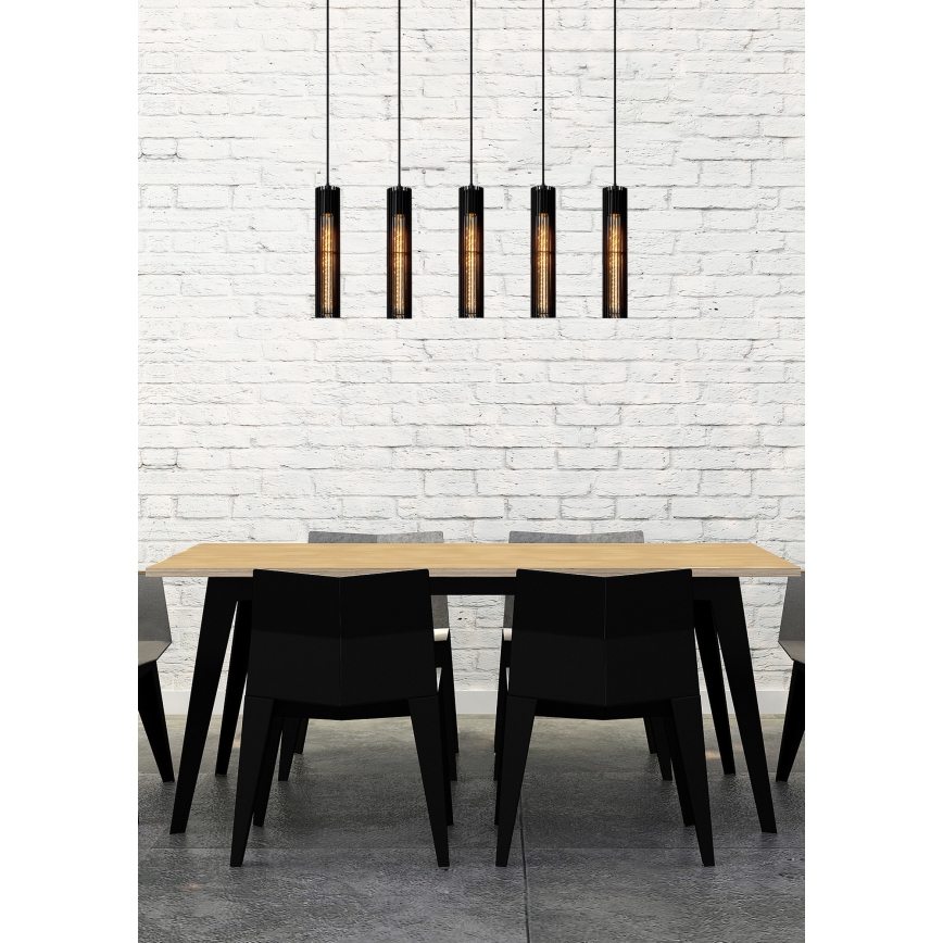 Lucide 73406/05/30 - Csillár zsinóron LIONEL 5xE27/60W/230V