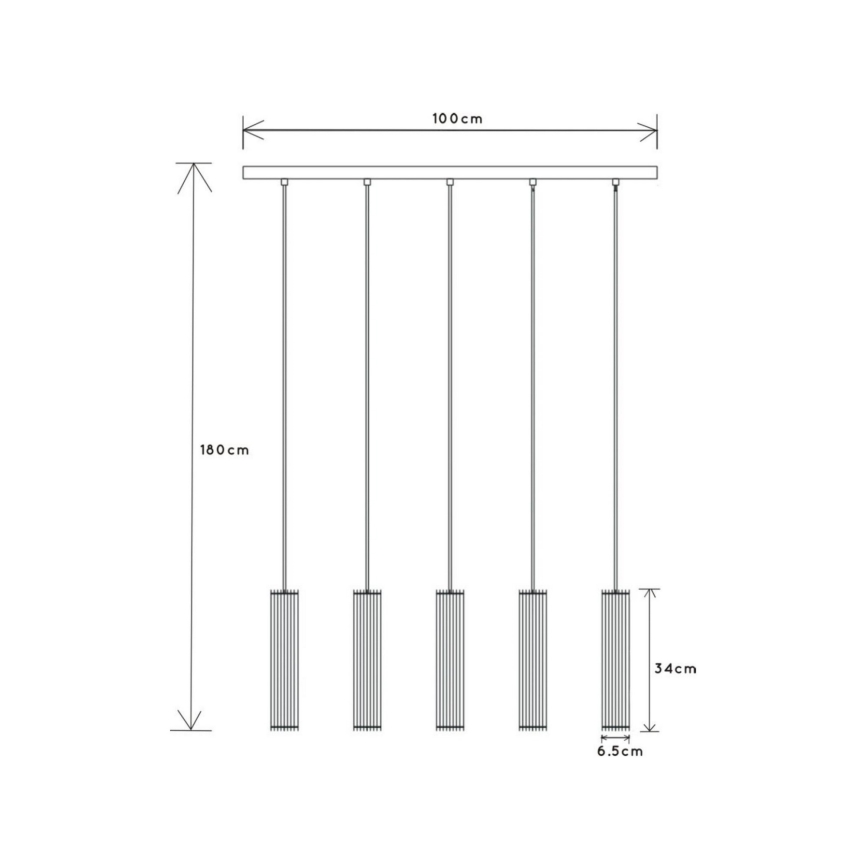 Lucide 73406/05/30 - Csillár zsinóron LIONEL 5xE27/60W/230V