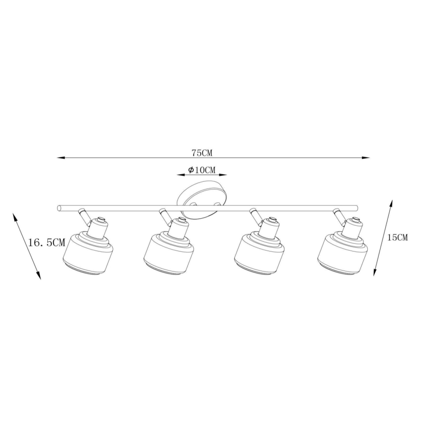 Lucide 77979/04/30 - Spotlámpa BJORN 4xE14/40W/230V fekete