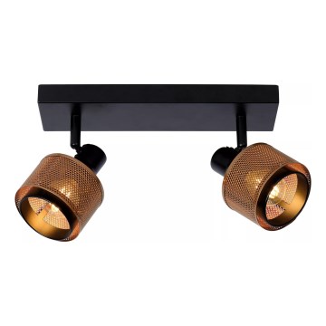 Lucide 77980/02/30 - Spotlámpa RAFA 2xE14/40W/230V fekete/bronz