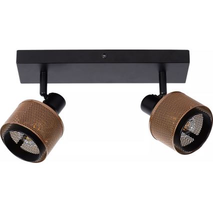 Lucide 77980/02/30 - Spotlámpa RAFA 2xE14/40W/230V fekete/bronz