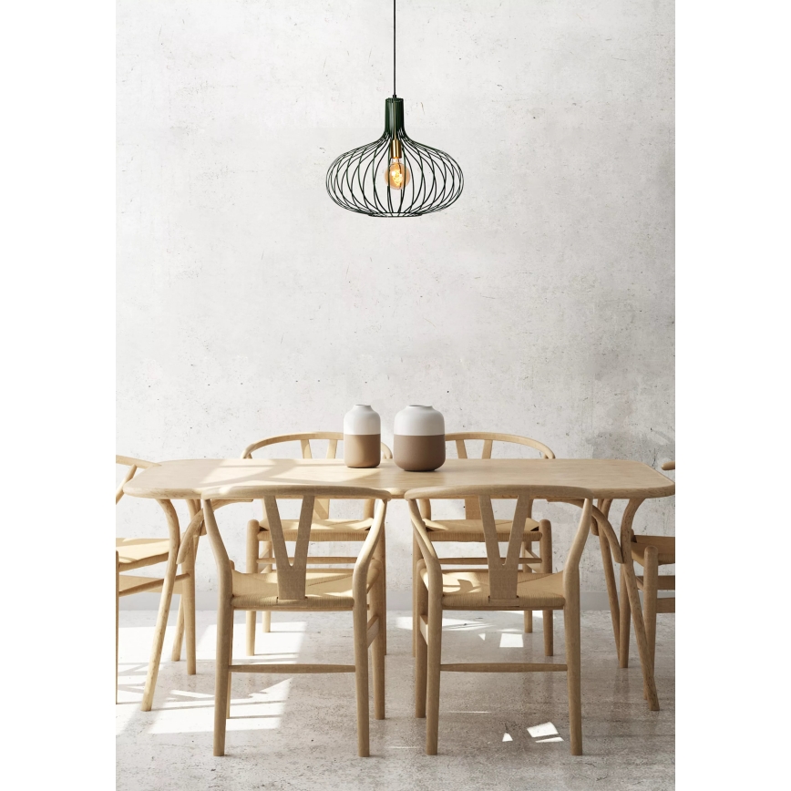 Lucide 78374/65/33 - Csillár zsinóron MANUELA 1xE27/60W/230V á. 65 cm zöld