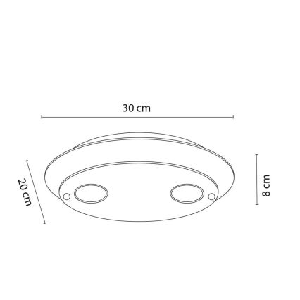 Lucide 79181/02/30 - Mennyezeti lámpa OKNO 2xGU10/5W/230V fekete