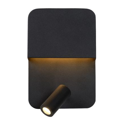 Lucide 79200/08/30 - LED Fali lámpa BOXER LED/5W/230V + LED/5W USB fekete