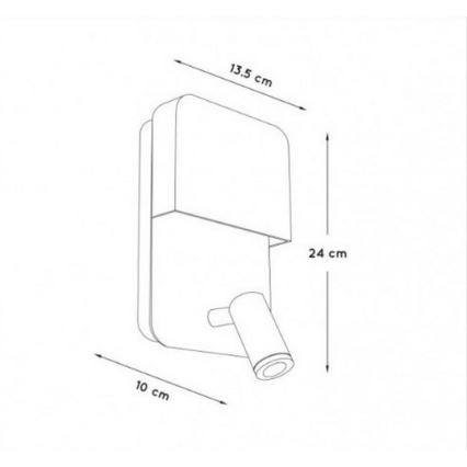 Lucide 79200/08/31 - LED fali lámpa BOXER LED/5W/230V + LED/5W USB fehér