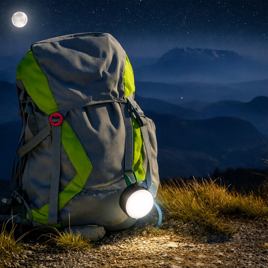 LUMINA POCKET hordozható, újratölthető LED-lámpa, 5V, 500 mAh, fekete