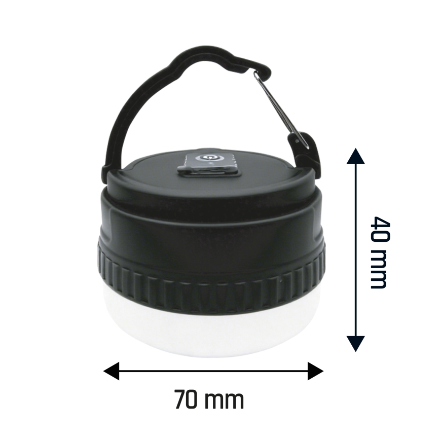 LUMINA POCKET hordozható, újratölthető LED-lámpa, 5V, 500 mAh, fekete