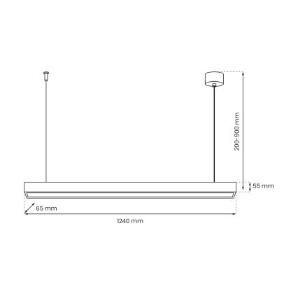 Láncos lámpa LUNGO T8 1xG13/18W/230V fekete