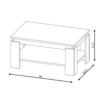 LUNO dohányzóasztal sonoma tölgy/fehér