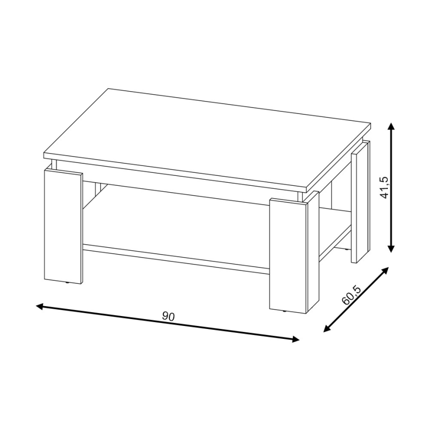 LUNO dohányzóasztal sonoma tölgy/fehér