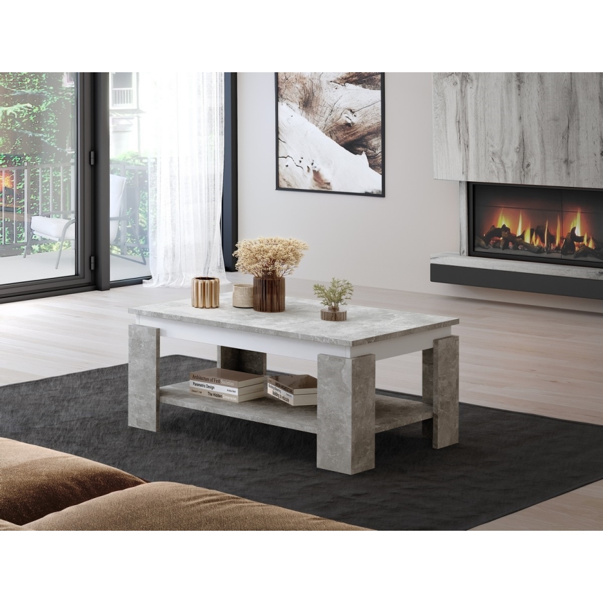 LUNO dohányzóasztal szürke beton/antracit