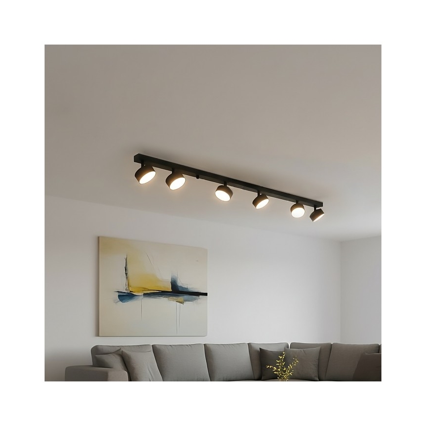 LUNVIGO 6xGX53/35W/230V fekete spotlámpa