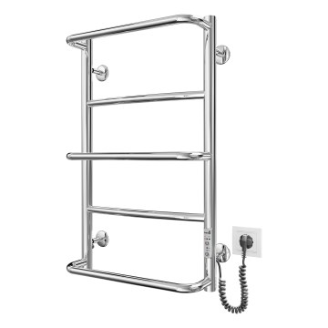 LUX fürdőszobai létraradiátor 65W/230V 66x42 cm nemesacél/fényes króm jobb oldali