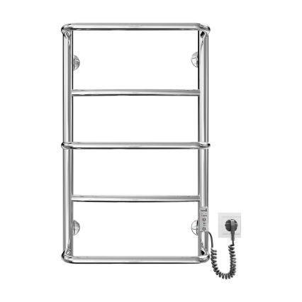 LUX fürdőszobai létraradiátor 65W/230V 66x42 cm nemesacél/fényes króm jobb oldali