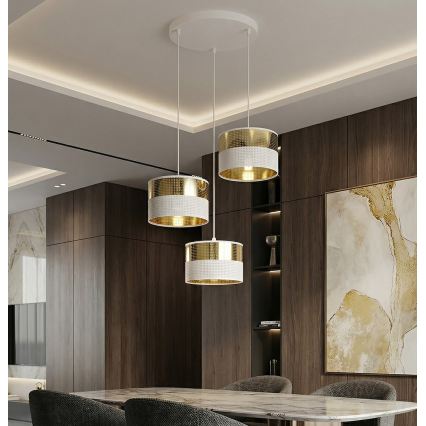 LUX kábeles csillár 3xE27/15W/230V fehér/arany